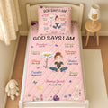 Kid Birth Flower God Says I Am - Custom Quilt Set