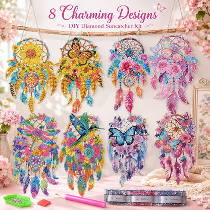🦋DIY Crystal Dreamcatcher Suncatcher Kit - Sparkling Butterfly & Floral Hanging Window Decor