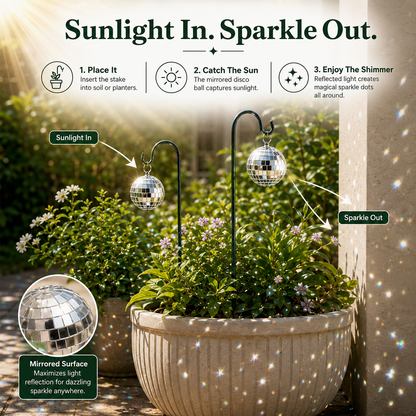 45% OFF🔥🪩Sparkling Disco Garden Stakes – Reflective Dancing Light Decor For Plants, Patio & Yard🏡