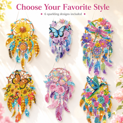 🦋DIY Crystal Dreamcatcher Suncatcher Kit - Sparkling Butterfly & Floral Hanging Window Decor