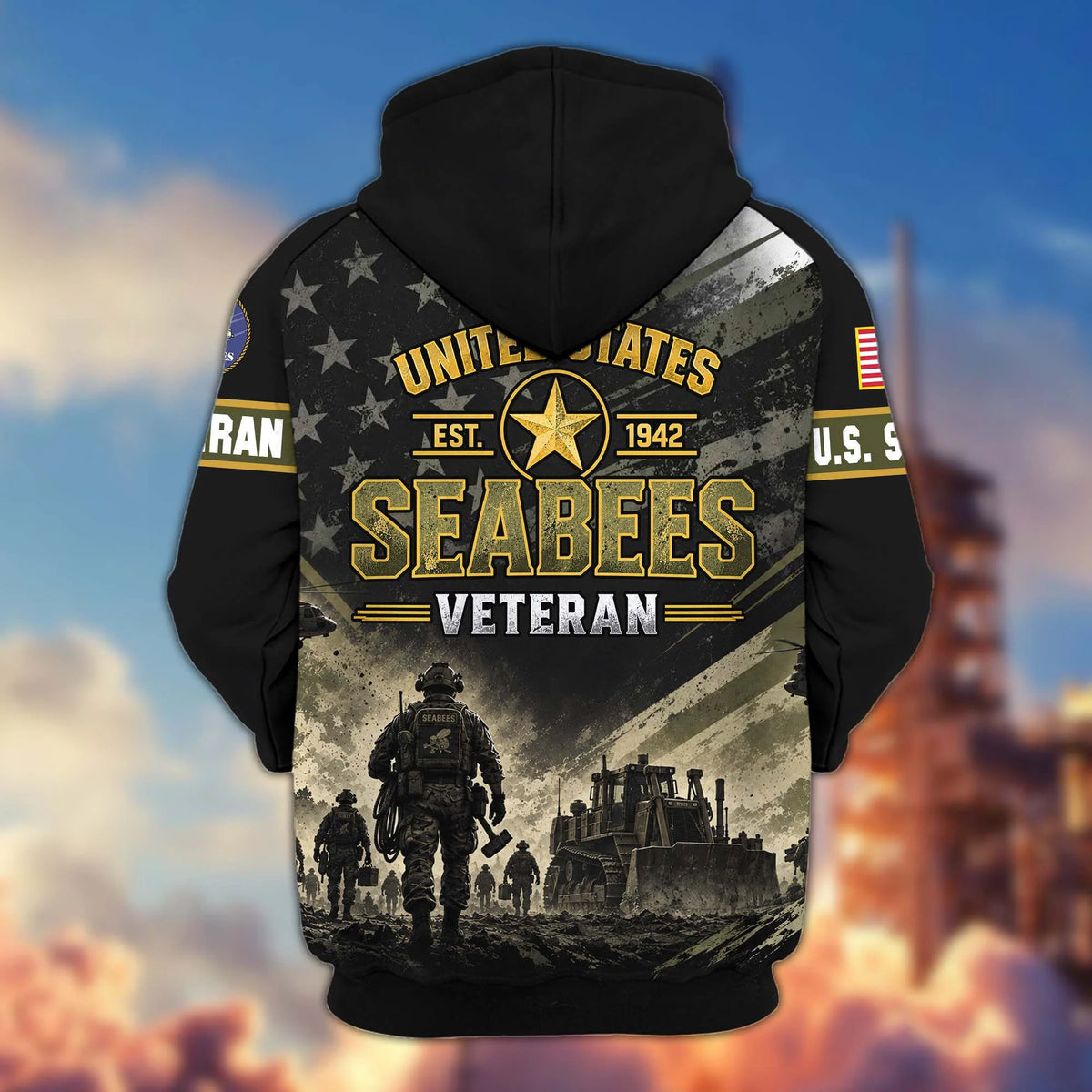 Premium US Veterans Zip Up Hoodie CPHN160912, Gifts For US Veterans, Gifts For Veterans Day.