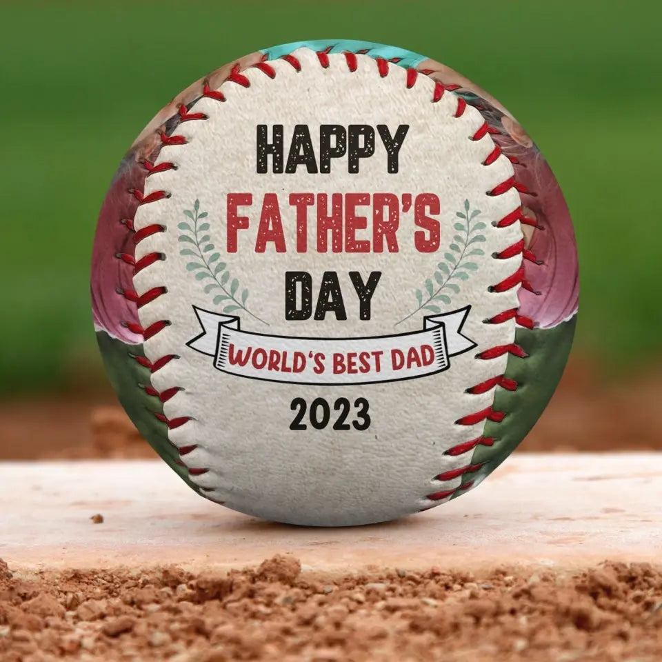 Custom Photo Happy Father's Day - Personalized Baseball