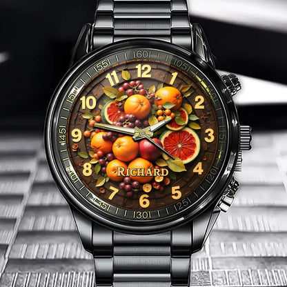 Juicy Seasons Watch – Personalized Timepiece for Fruit and Nature Lovers