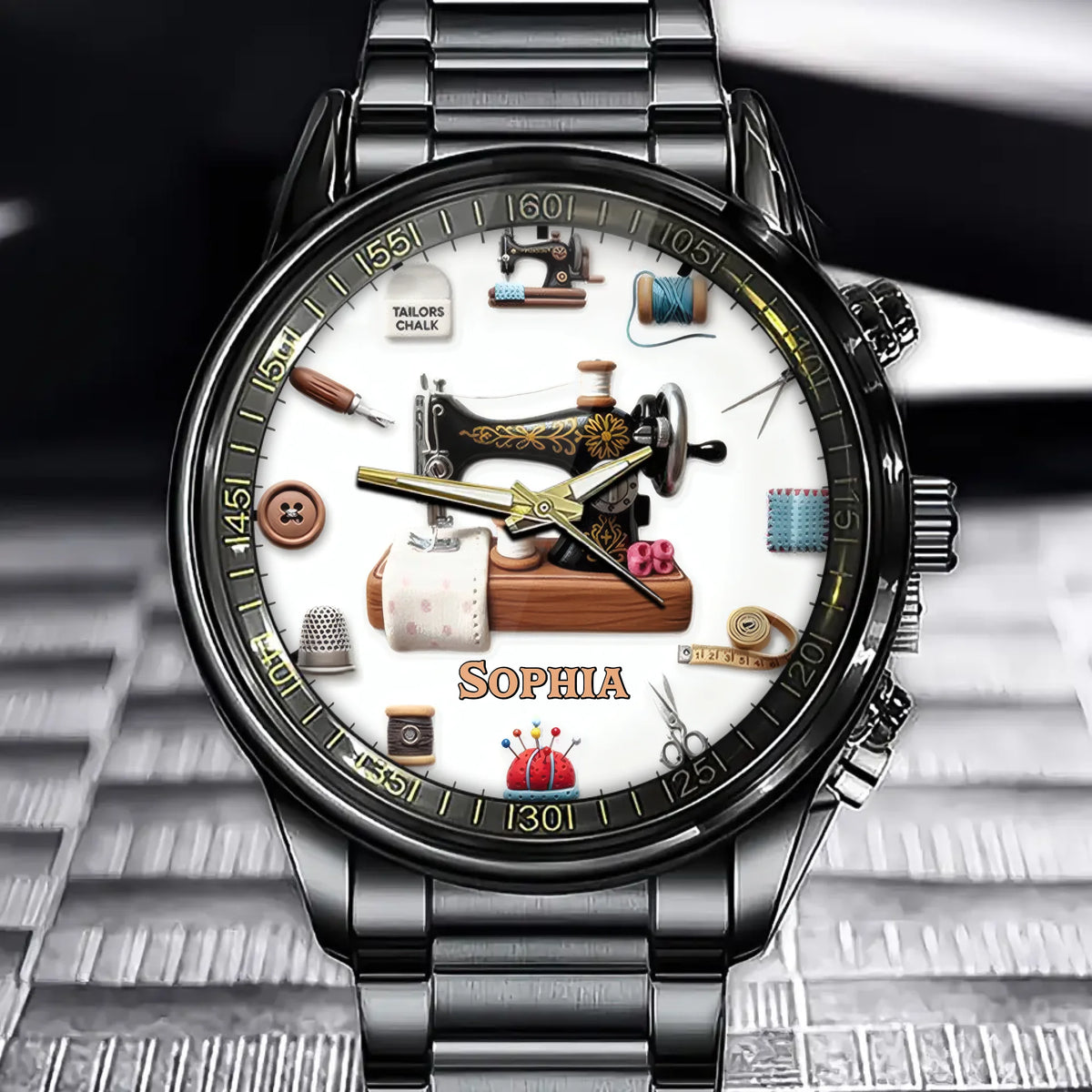 Tailored for You Watch - Personalized Elegant Sewing-Inspired Watch with Your Name
