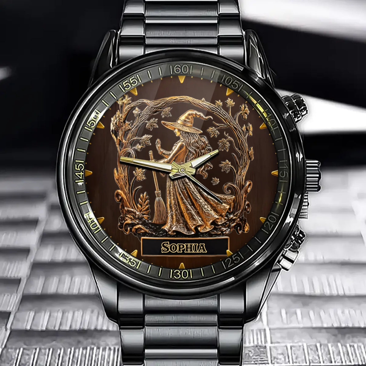 Witchcraft Gold Watch – Personalized Name Sorceress Edition