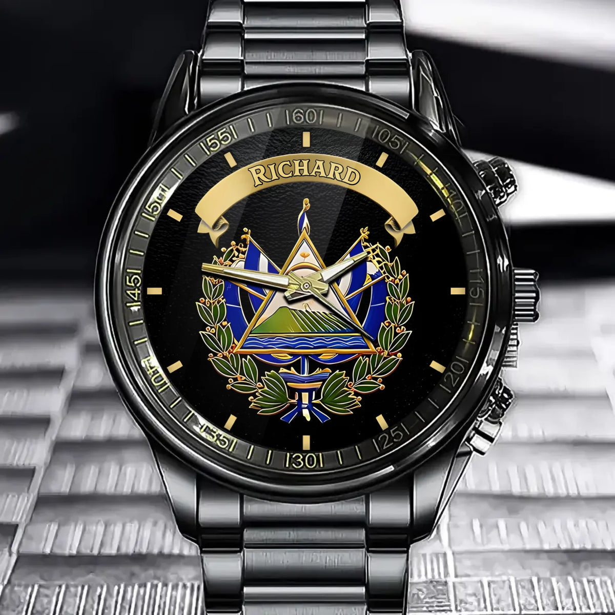 Personalized Proud El Salvador Watch - Expats Themed Hand Watch with Custom Name Option