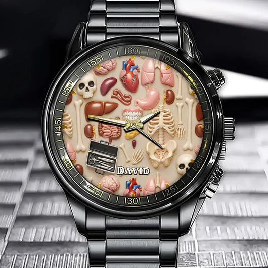 Personalized Anatomical Watch - Explore The Beauty Of Anatomy And Customize Your Name