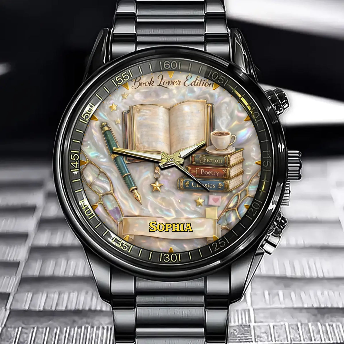 Personalized Watch For Literature Lovers - With A Warm Reading Theme