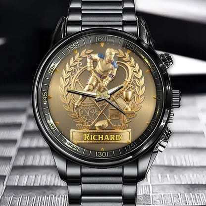 Personalized Ice Warrior Watch – Custom Name, Puck Master Collector