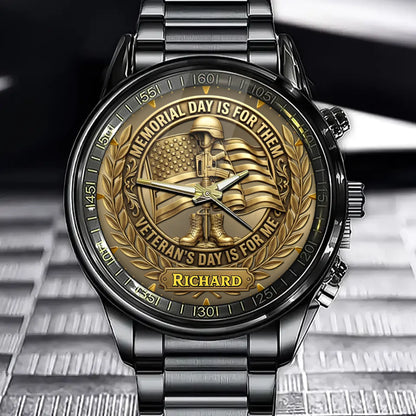 Personalized Valor & Sacrifice Watch – Custom Name For Veterans