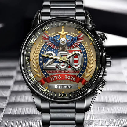 Personalized USA Freedom Tribute Watch - Custom Name  Proud American Gift