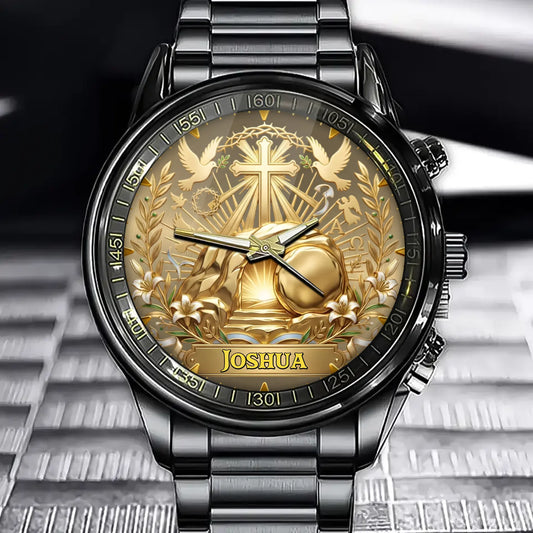 Personalized Christian Resurrection Cross Watch – Religious Faith Timepiece