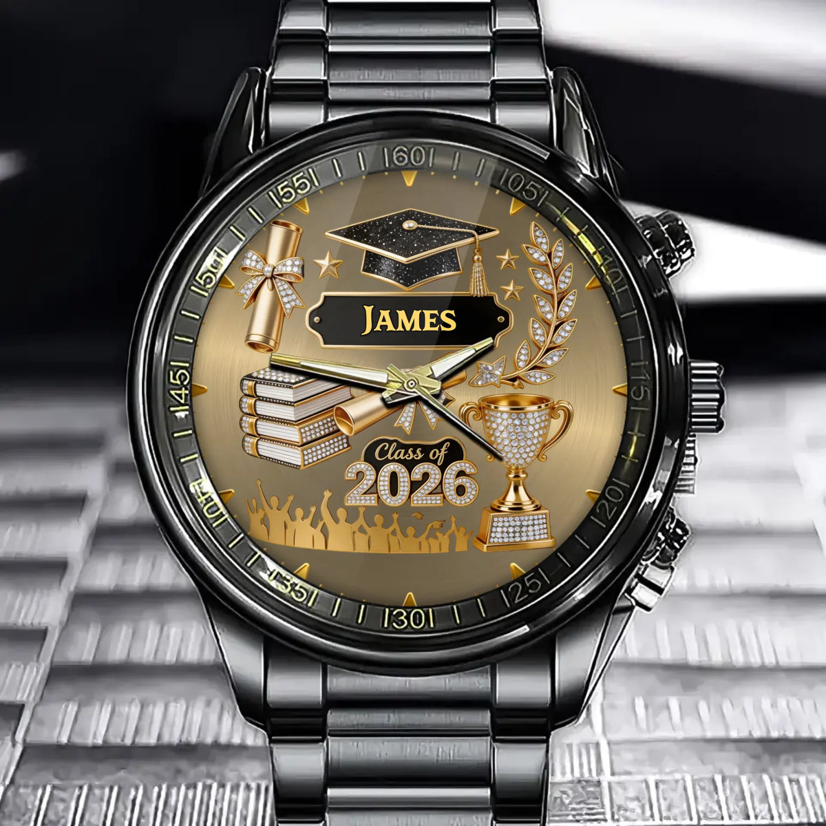 Personalized Graduation Class Of 2026 Engraved Watch - Graduation Souvenir Gift With Custom Name