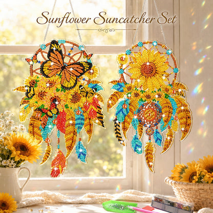 🦋DIY Crystal Dreamcatcher Suncatcher Kit - Sparkling Butterfly & Floral Hanging Window Decor