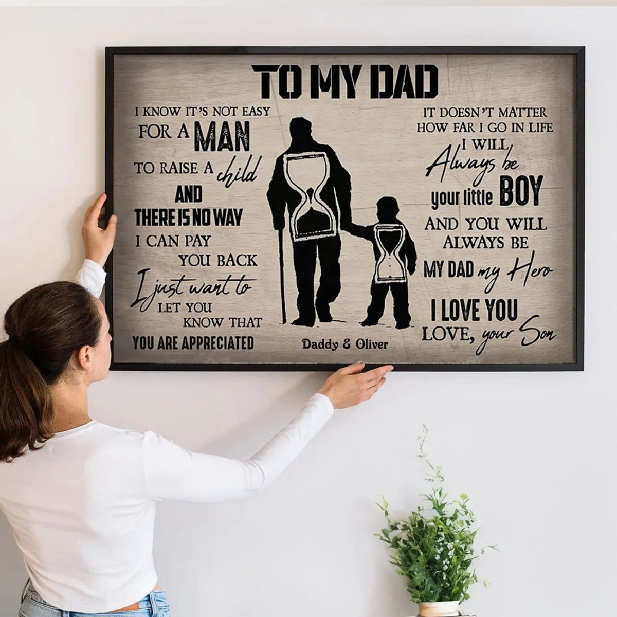 To My Dad From Son - Personalized Poster Can (1)