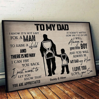 To My Dad From Son - Personalized Poster Can