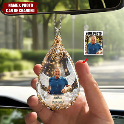 Custom Photo Car Ornament - Personalized Memorial Sympathy Gifts For Loss Of Mom, Dad