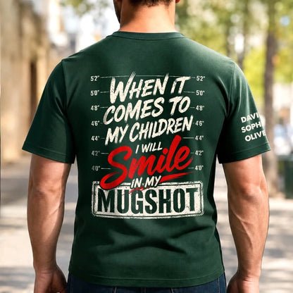 Custom T-Shirt - Personalized Father Protection Shirt With Children Names Funny Family Gift