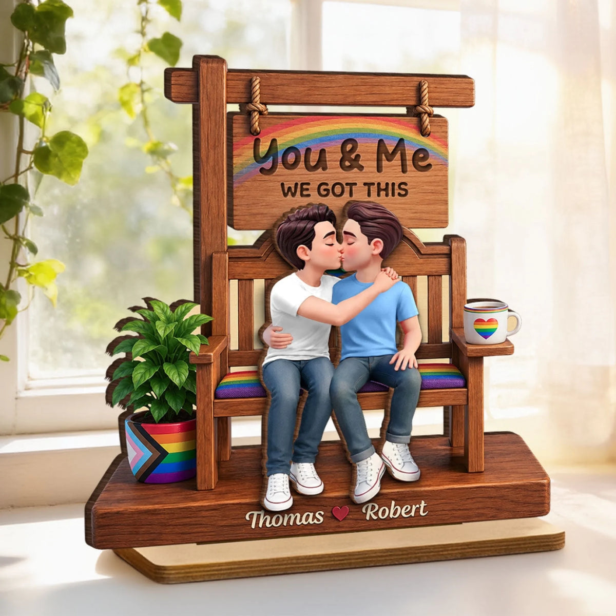 Pride Couple LGBTQ Romantic Love - Personalized 2-L