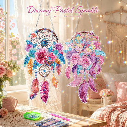 🦋DIY Crystal Dreamcatcher Suncatcher Kit - Sparkling Butterfly & Floral Hanging Window Decor