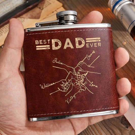 Meilleurs cadeaux pour la fête des pères pour papa - Flacon en cuir personnalisé 