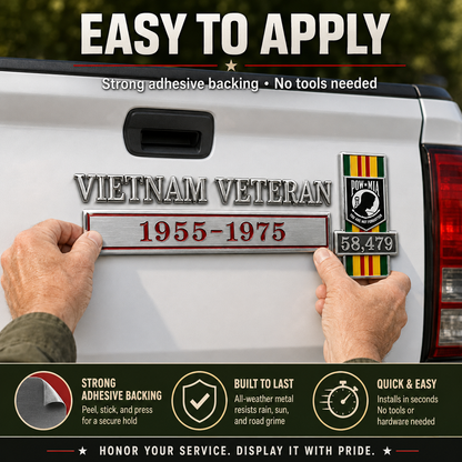 49% OFF🔥 Patriotic Service Car Emblem - 3D Metal Badge Decal For Veterans, First Responders & Retired Heroes