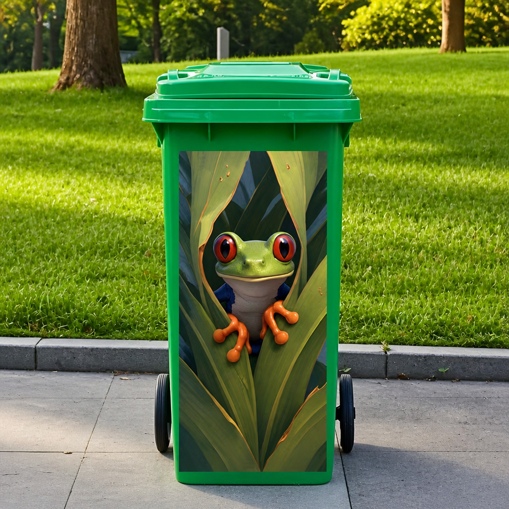 Outdoor Trash Can Sticker - Funny Animal Bin Decal For Yard & Garden Decor