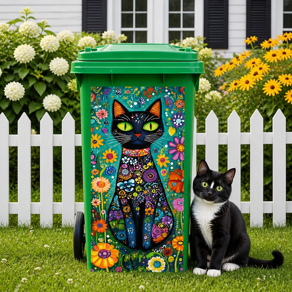 Outdoor Trash Can Sticker - Funny Animal Bin Decal For Yard & Garden Decor