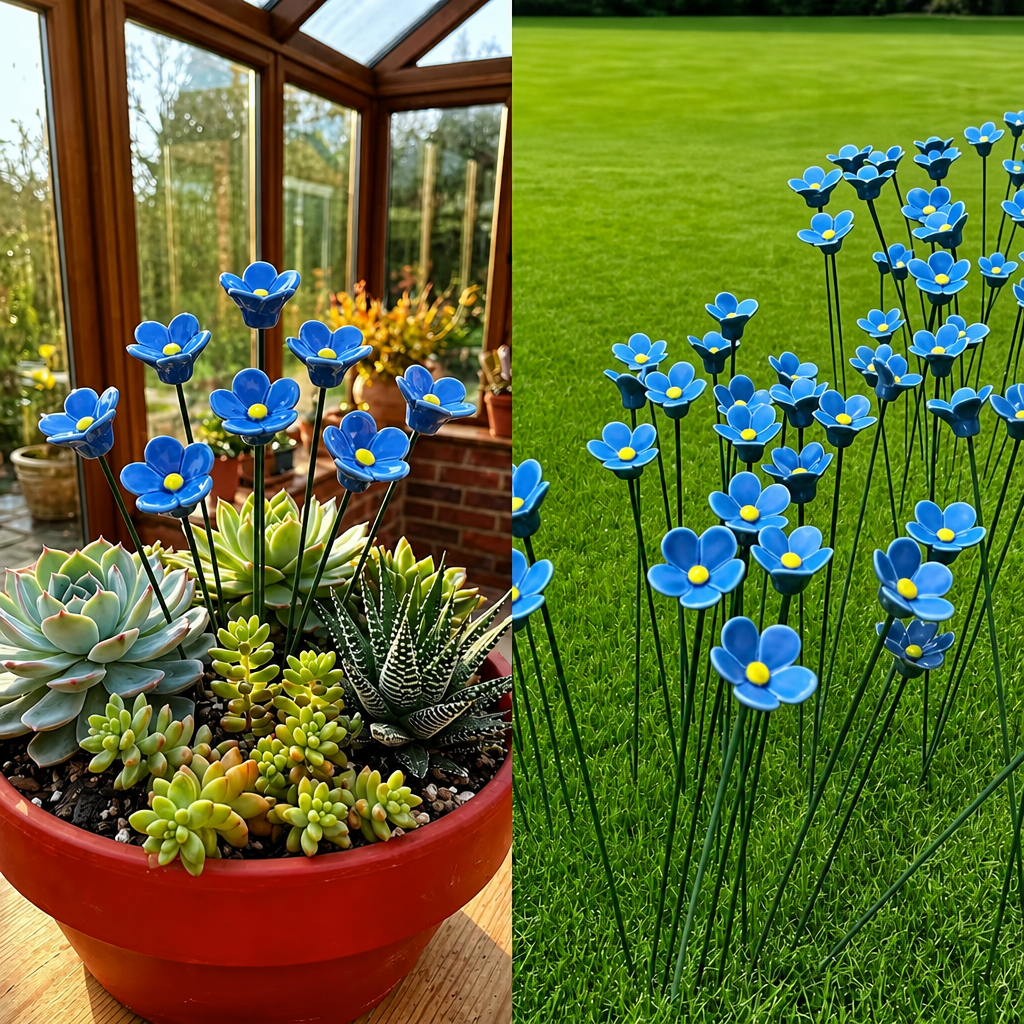 Garden Bee Water Cups - Flower-Shaped Bee & Butterfly Watering Stations For Outdoor Garden Decor