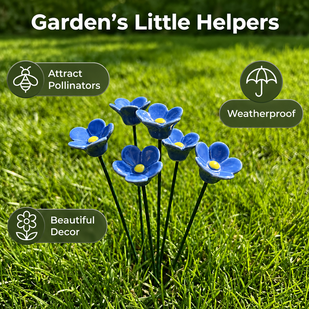 Garden Bee Water Cups - Flower-Shaped Bee & Butterfly Watering Stations For Outdoor Garden Decor