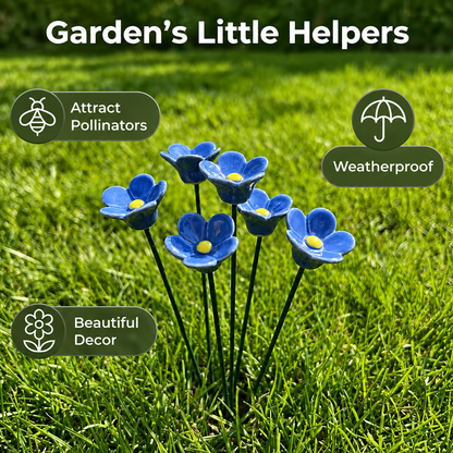 Garden Bee Water Cups - Flower-Shaped Bee & Butterfly Watering Stations For Outdoor Garden Decor