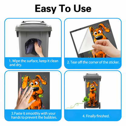Outdoor Trash Can Sticker - Funny Animal Bin Decal For Yard & Garden Decor