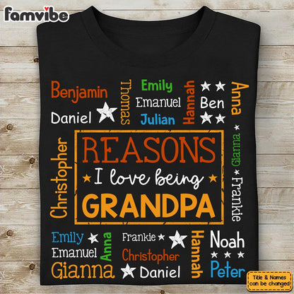Personalized Gift For Grandpa Reasons I Love Being Word Art Shirt - Hoodie - Sweatshirt