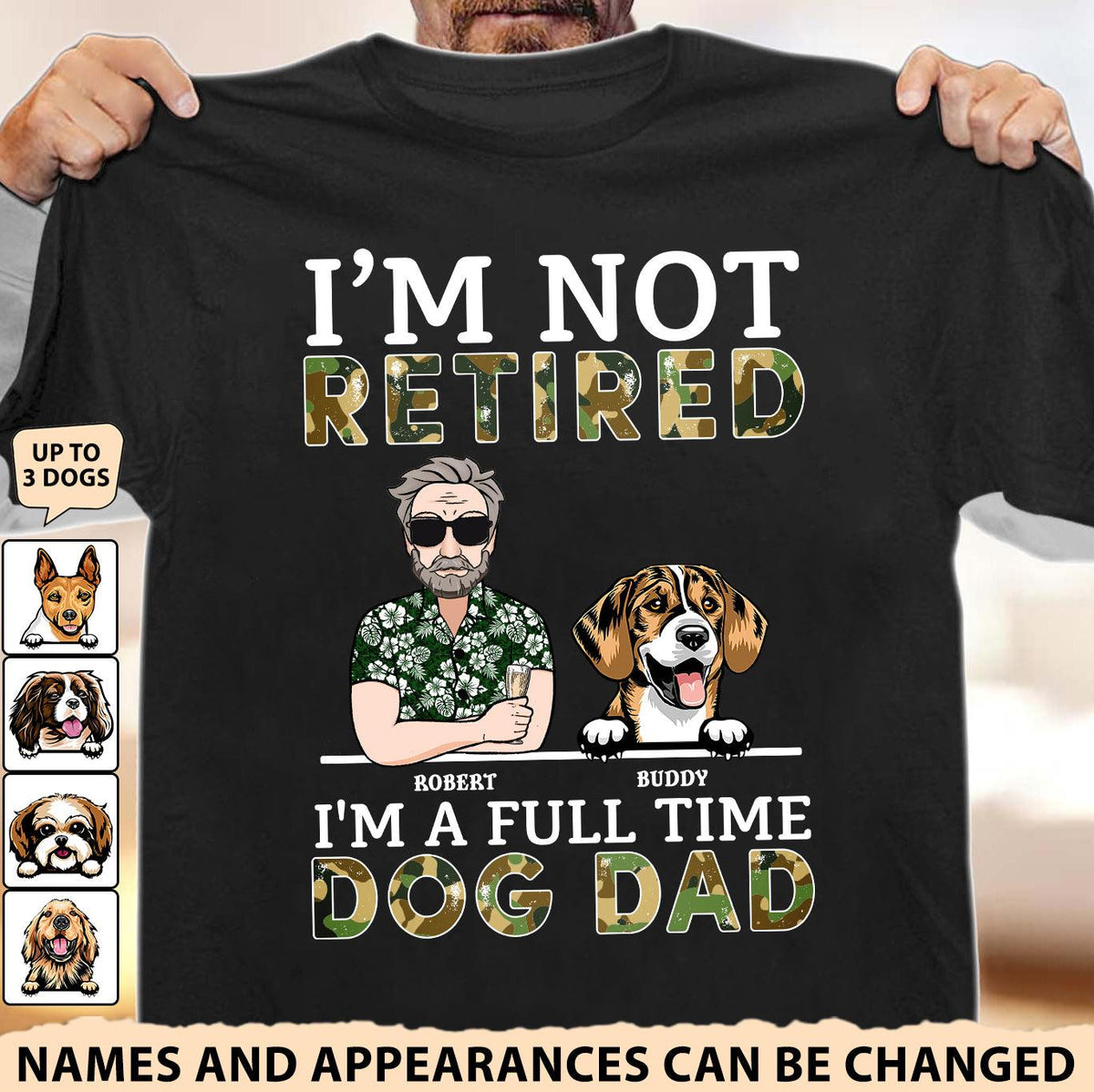I'm A Full Time Dog Dad Dog Personalized Shirt, Personalized Gift for Dog Lovers, Dog Dad