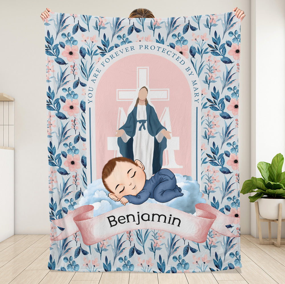 Geschützt durch Mary Babydecke - personalisierte Decke