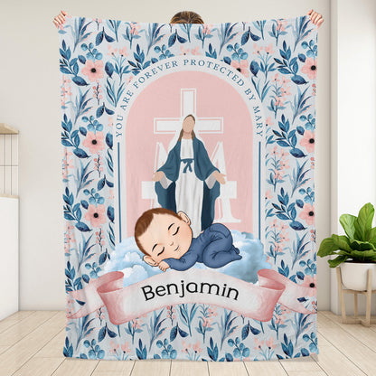 Geschützt durch Mary Babydecke - personalisierte Decke