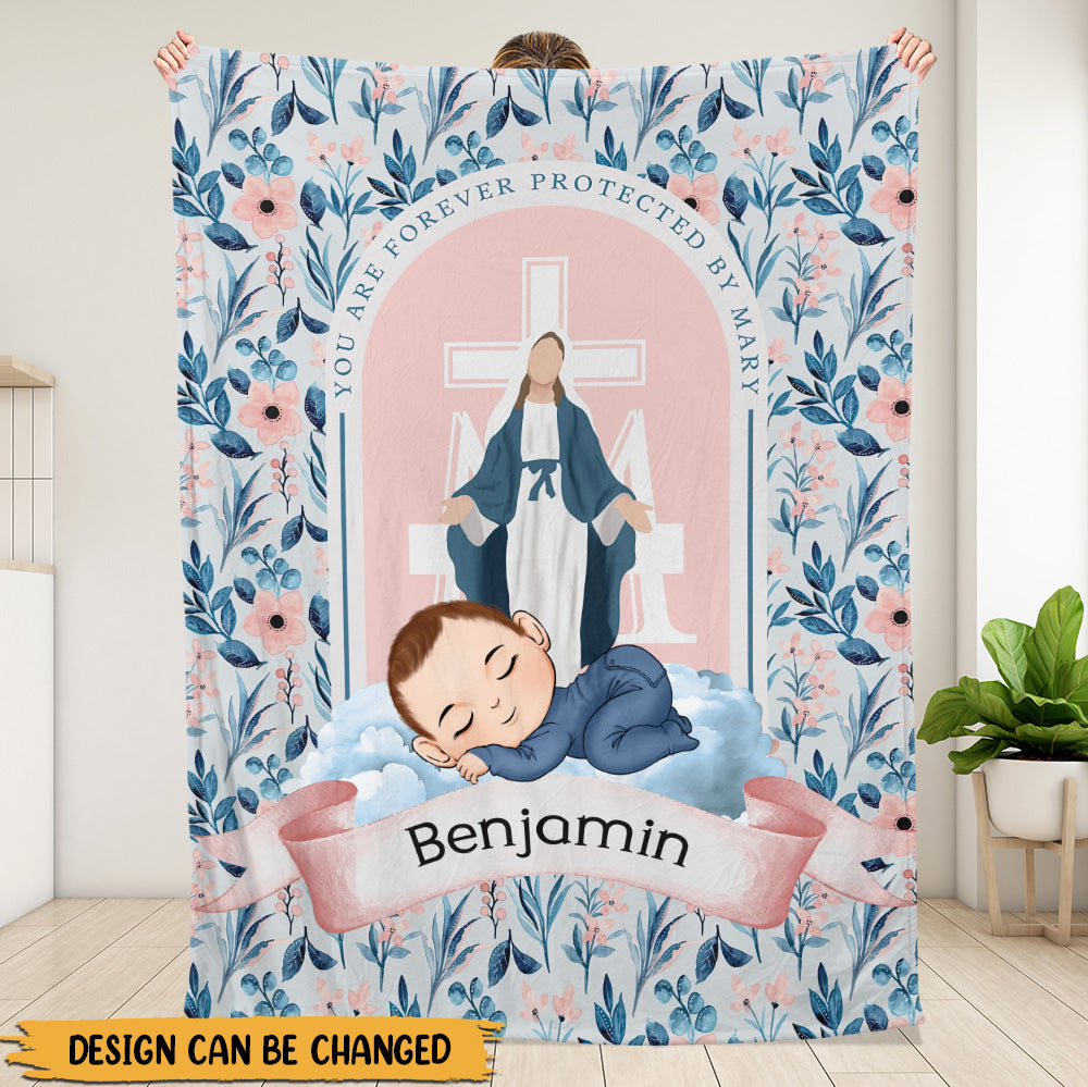 Geschützt durch Mary Babydecke - personalisierte Decke